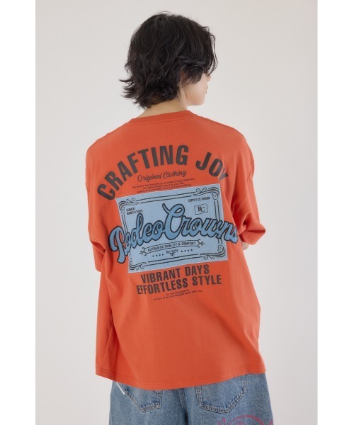 RODEO CROWNS WIDE BOWL(ロデオクラウンズワイドボウル)の「コール&デニムパッチTシャツ(Tシャツ/カットソー・メンズ・ブラック/ホワイト/オレンジ・MEDIUM/LARGE)」の3枚目の写真