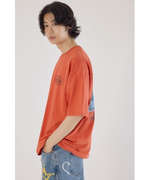 RODEO CROWNS WIDE BOWL(ロデオクラウンズワイドボウル)の「コール&デニムパッチTシャツ(Tシャツ/カットソー・メンズ・ブラック/ホワイト/オレンジ・MEDIUM/LARGE)」の22枚目の写真