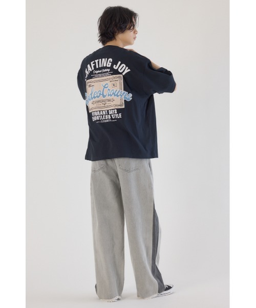 RODEO CROWNS WIDE BOWL(ロデオクラウンズワイドボウル)の「コール&デニムパッチTシャツ(Tシャツ/カットソー・メンズ・ブラック/ホワイト/オレンジ・MEDIUM/LARGE)」の12枚目の写真