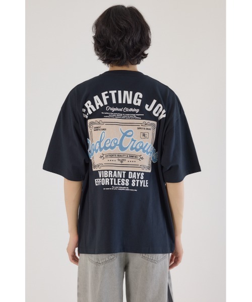 RODEO CROWNS WIDE BOWL(ロデオクラウンズワイドボウル)の「コール&デニムパッチTシャツ(Tシャツ/カットソー・メンズ・ブラック/ホワイト/オレンジ・MEDIUM/LARGE)」の9枚目の写真