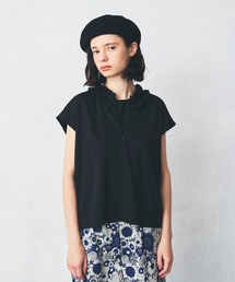 「LA MARINE FRANCAISE」 半袖ブラウス ONE SIZE ブラック レディース LA MARINE FRANCAISE｜マリン フランセーズのシャツ/ブラウス