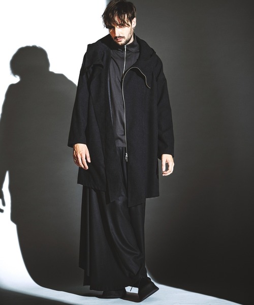NO ID.(ノーアイディ)の「【NO ID.】Half Zip Big Pullover / ハーフ ジップ ビッグ プルオーバー(ポロシャツ・メンズ・ブラック/グレー/ホワイト・1/2)」の18枚目の写真