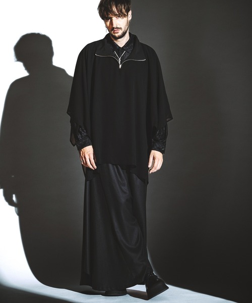 NO ID.(ノーアイディ)の「【NO ID.】Half Zip Big Pullover / ハーフ ジップ ビッグ プルオーバー(ポロシャツ・メンズ・ブラック/グレー/ホワイト・1/2)」の15枚目の写真