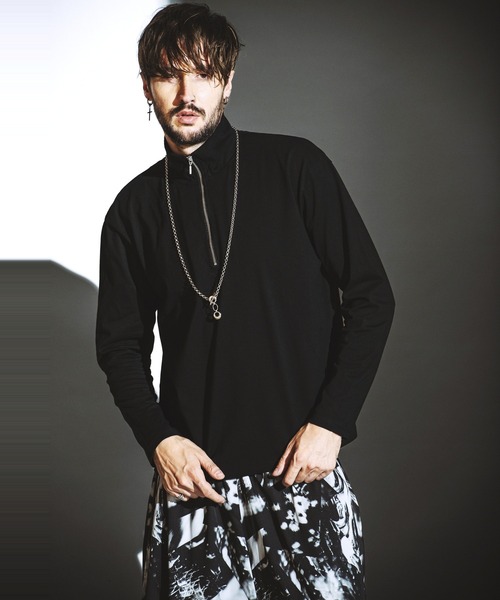 NO ID.(ノーアイディ)の「【NO ID.】Half Zip Big Pullover / ハーフ ジップ ビッグ プルオーバー(ポロシャツ・メンズ・ブラック/グレー/ホワイト・1/2)」の13枚目の写真