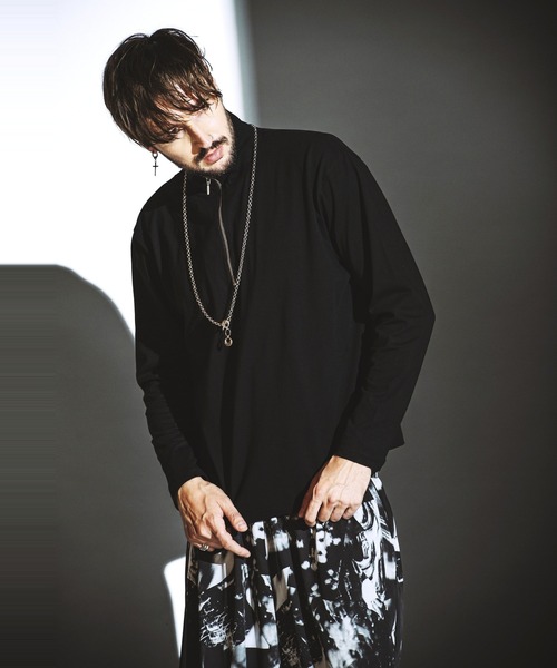 NO ID.(ノーアイディ)の「【NO ID.】Half Zip Big Pullover / ハーフ ジップ ビッグ プルオーバー(ポロシャツ・メンズ・ブラック/グレー/ホワイト・1/2)」の14枚目の写真