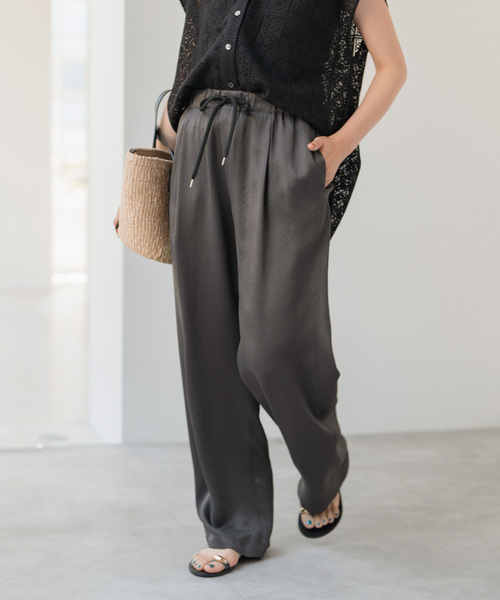 Spick & Span サテンイージーパンツ 38 Spick & Span サテンイージーパンツ WEB限定追加》手洗い可