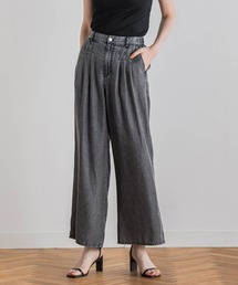 Droite lautreamont | バイオシルクパウダー加工ワイドパンツ≪洗濯機で洗える≫(デニムパンツ)