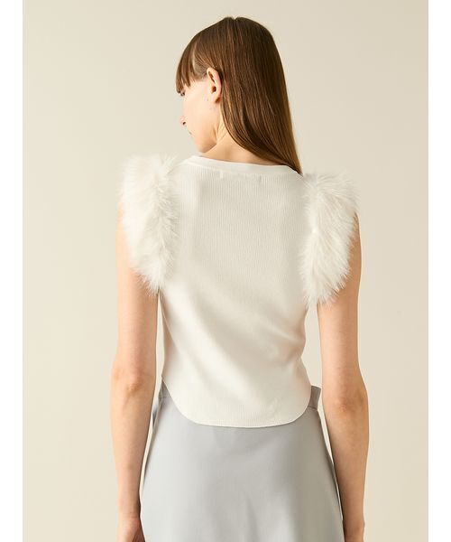 FURFUR(ファーファー)の「エコファースリーブニットトップス(ニット/セーター・レディース・ホワイト/ピンク/チャコールグレー・F)」の18枚目の写真