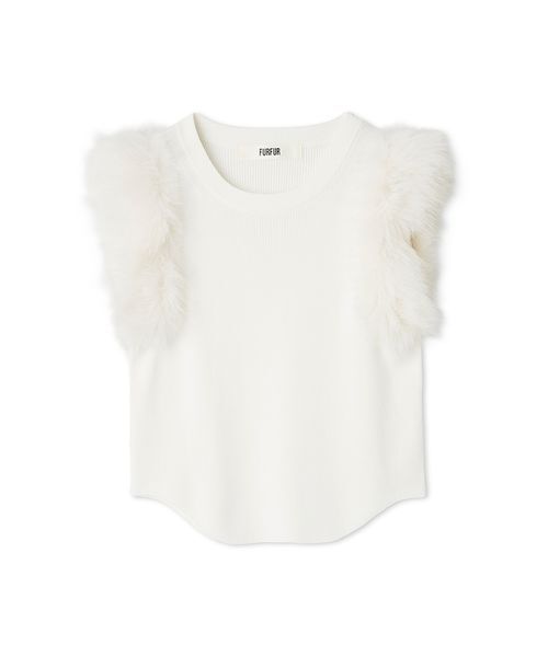 FURFUR(ファーファー)の「エコファースリーブニットトップス(ニット/セーター・レディース・ホワイト/ピンク/チャコールグレー・F)」の22枚目の写真