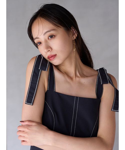 SNIDEL（スナイデル）の「タックキャミワンピース（ワンピース・レディース・マスタード/チェック/ブラック・1/0）」の14枚目の写真