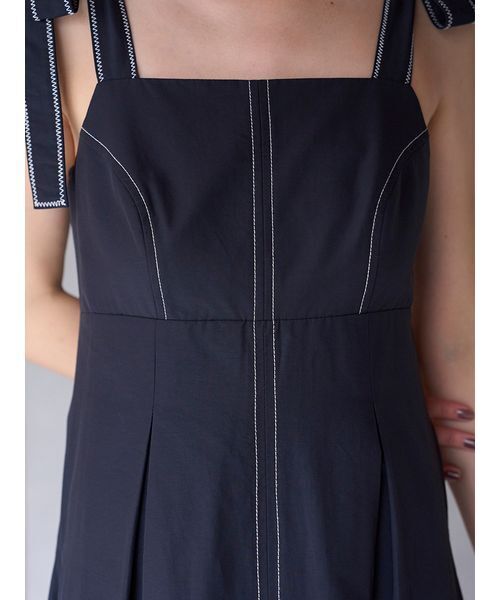 SNIDEL（スナイデル）の「タックキャミワンピース（ワンピース・レディース・マスタード/チェック/ブラック・1/0）」の15枚目の写真