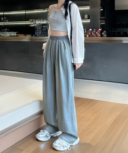 blackdia ocean(ブラックダイヤオーシャン)の「blackdia ocean リラクシー ウエストゴムパンツ(デニムパンツ・レディース・ライトブルー/ホワイト/ブラック・SMALL/MEDIUM)」の16枚目の写真