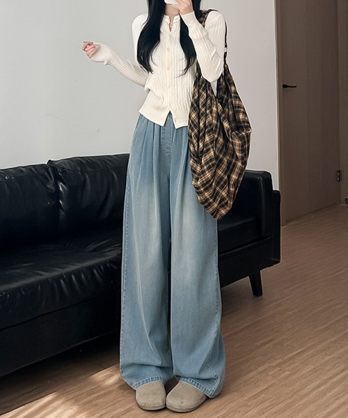 blackdia ocean(ブラックダイヤオーシャン)の「blackdia ocean リラクシー ウエストゴムパンツ(デニムパンツ・レディース・ライトブルー/ホワイト/ブラック・SMALL/MEDIUM)」の11枚目の写真