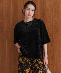 シアーベロア五分袖Ｔシャツ