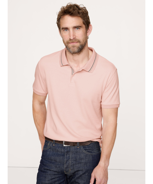 Banana Republic（バナナリパブリック）の「Luxury-Touch ポロシャツ（ポロシャツ・メンズ・ベージュ/ピンク・S/M/L/XL）」の2枚目の写真