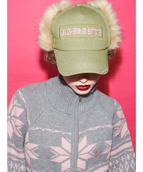 jouetie(ジュエティ)の「フラップファーハトメキャップ(キャップ・レディース・ブラック/カーキ/ブラウン・FREE)」の1枚目の写真