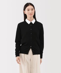 婦人　洗えるウールハイゲージクルーネックカーディガン