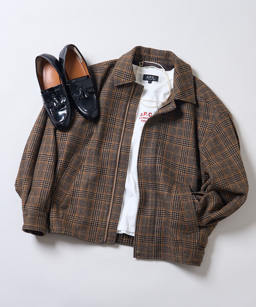 セール】English Wool 襟付きブルゾン/イングリッシュウール