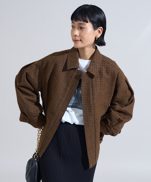 セール】English Wool 襟付きブルゾン/イングリッシュウール