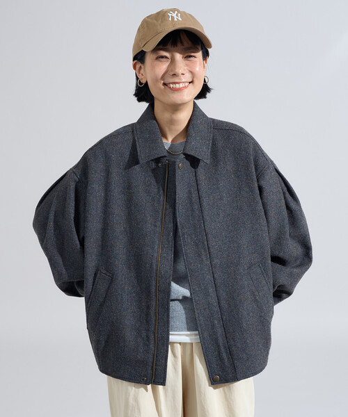 English Wool 襟付きブルゾン/イングリッシュウール ジャケット