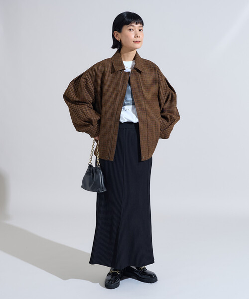 FREAK'S STORE(フリークスストア)の「English Wool 襟付きブルゾン/イングリッシュウール ジャケット(ブルゾン・レディース・ベージュ/ブラウン/オリーブ・フリ-)」の4枚目の写真