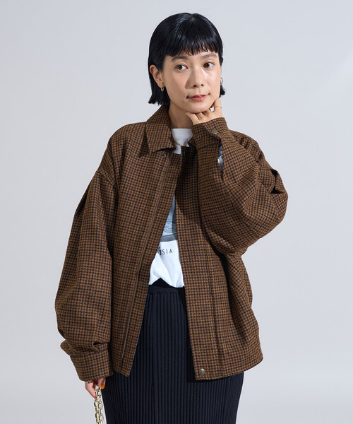 セール】English Wool 襟付きブルゾン/イングリッシュウール