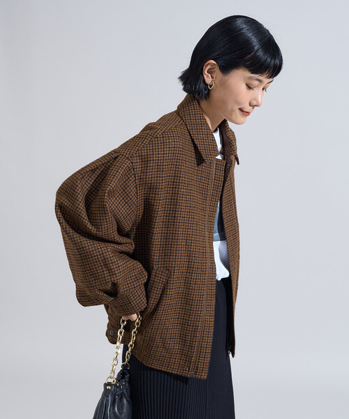 FREAK'S STORE(フリークスストア)の「English Wool 襟付きブルゾン/イングリッシュウール ジャケット(ブルゾン・レディース・ベージュ/ブラウン/オリーブ・フリ-)」の8枚目の写真