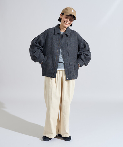 FREAK'S STORE(フリークスストア)の「English Wool 襟付きブルゾン/イングリッシュウール ジャケット(ブルゾン・レディース・ベージュ/ブラウン/オリーブ・フリ-)」の12枚目の写真