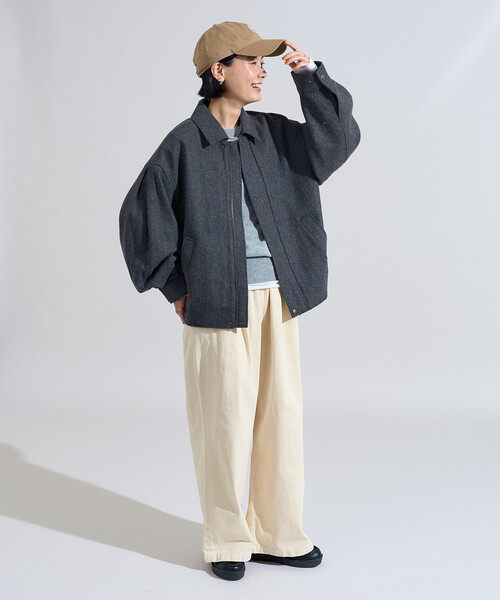 FREAK'S STORE(フリークスストア)の「English Wool 襟付きブルゾン/イングリッシュウール ジャケット(ブルゾン・レディース・ベージュ/ブラウン/オリーブ・フリ-)」の13枚目の写真