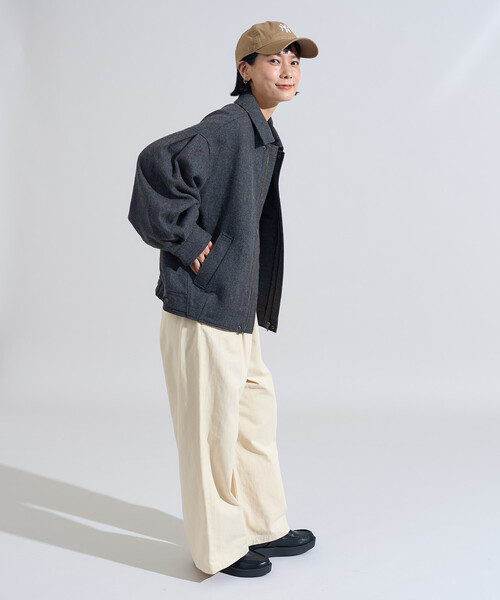 セール】English Wool 襟付きブルゾン/イングリッシュウール