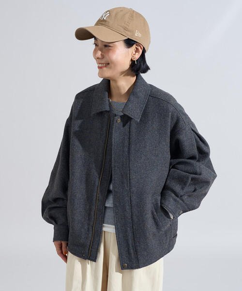 FREAK'S STORE(フリークスストア)の「English Wool 襟付きブルゾン/イングリッシュウール ジャケット(ブルゾン・レディース・ベージュ/ブラウン/オリーブ・フリ-)」の17枚目の写真
