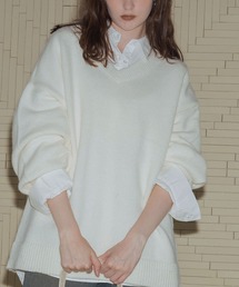 Mili affinity（ミリアフィニティー）の「Vネックオーバーサイズニット（ニット/セーター）」