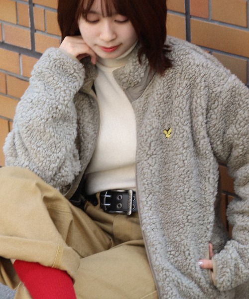 LYLE&SCOTT(ライルアンドスコット)の「【LYLE&SCOTT/ライルアンドスコット】 ボアフリース スタンドカラー ジップアップブルゾン(ブルゾン・メンズ・ベージュ/ネイビー/ブラック/ワイン・M/LL/L)」の5枚目の写真