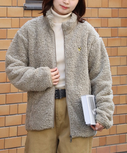 LYLE&SCOTT(ライルアンドスコット)の「【LYLE&SCOTT/ライルアンドスコット】 ボアフリース スタンドカラー ジップアップブルゾン(ブルゾン・メンズ・ベージュ/ネイビー/ブラック/ワイン・M/LL/L)」の6枚目の写真