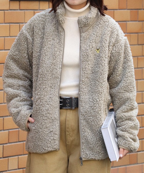 LYLE&SCOTT(ライルアンドスコット)の「【LYLE&SCOTT/ライルアンドスコット】 ボアフリース スタンドカラー ジップアップブルゾン(ブルゾン・メンズ・ベージュ/ネイビー/ブラック/ワイン・M/LL/L)」の8枚目の写真
