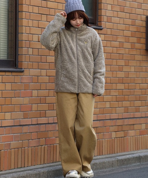 LYLE&SCOTT(ライルアンドスコット)の「【LYLE&SCOTT/ライルアンドスコット】 ボアフリース スタンドカラー ジップアップブルゾン(ブルゾン・メンズ・ベージュ/ネイビー/ブラック/ワイン・M/LL/L)」の9枚目の写真