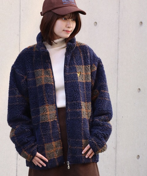 LYLE&SCOTT(ライルアンドスコット)の「【LYLE&SCOTT/ライルアンドスコット】 ボアフリース スタンドカラー ジップアップブルゾン(ブルゾン・メンズ・ベージュ/ネイビー/ブラック/ワイン・M/LL/L)」の10枚目の写真