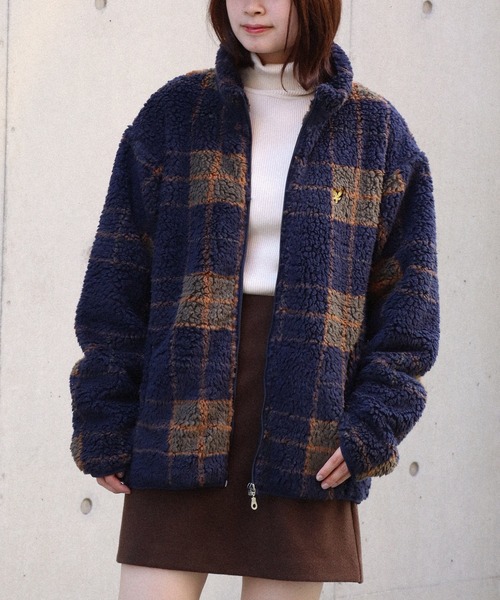 LYLE&SCOTT(ライルアンドスコット)の「【LYLE&SCOTT/ライルアンドスコット】 ボアフリース スタンドカラー ジップアップブルゾン(ブルゾン・メンズ・ベージュ/ネイビー/ブラック/ワイン・M/LL/L)」の11枚目の写真