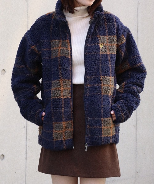 LYLE&SCOTT(ライルアンドスコット)の「【LYLE&SCOTT/ライルアンドスコット】 ボアフリース スタンドカラー ジップアップブルゾン(ブルゾン・メンズ・ベージュ/ネイビー/ブラック/ワイン・M/LL/L)」の12枚目の写真