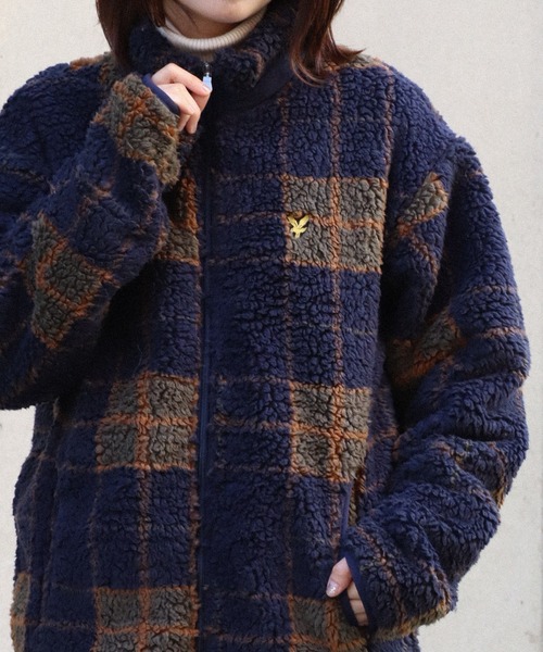 LYLE&SCOTT(ライルアンドスコット)の「【LYLE&SCOTT/ライルアンドスコット】 ボアフリース スタンドカラー ジップアップブルゾン(ブルゾン・メンズ・ベージュ/ネイビー/ブラック/ワイン・M/LL/L)」の15枚目の写真