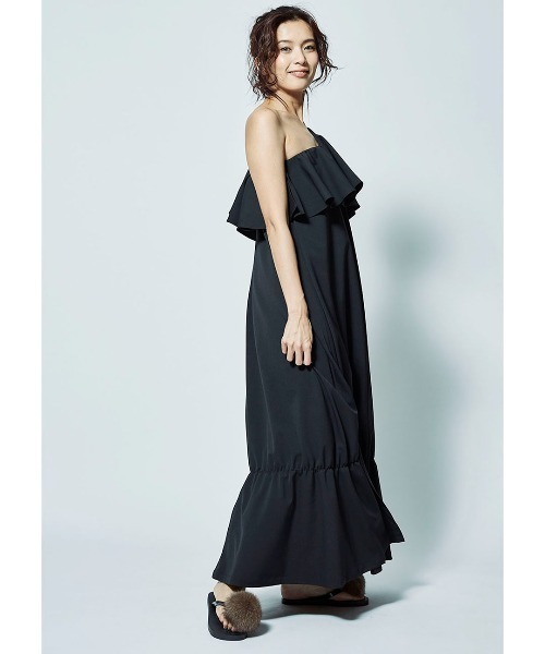 mikomori（ミコモリ）の「ONESHOULDER MAXI OP（ワンピース・レディース・ブラック・FREE）」の4枚目の写真