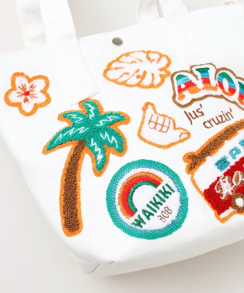 Kahiko（カヒコ）の「【Kahiko】マハナ相良刺繍トートバッグ（トートバッグ・レディース・ホワイト/ベージュ/ミント・FREE）」の4枚目の写真
