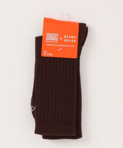 BODY WILD(ボディーワイルド)の「BODY WILD by BEAMS DESIGN 靴下 テーピング・アーチサポート つま先パイル(ソックス/靴下・メンズ・ブラック/ダークパープル/イエロー系その他/オレンジ系その他/杢グレー/ホワイト/パープル系その他/ダークブラウン/チョコ・25-27CM)」の4枚目の写真
