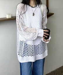 透かし編みメッシュニット