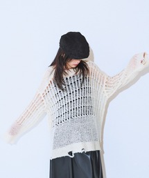 JEANASIS | ノットMIXキリカエメッシュプルオーバー/600239(ニット/セーター)