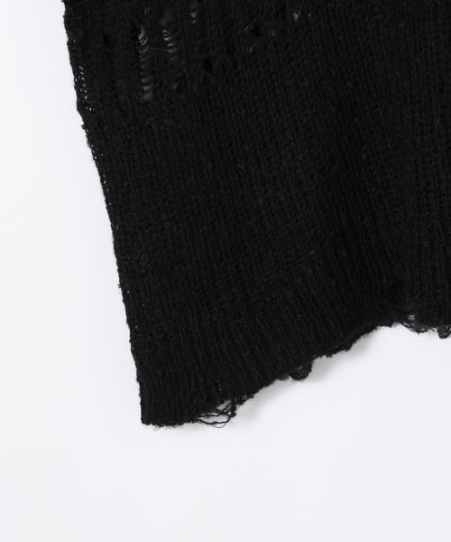 JEANASIS（ジーナシス）の「ノットMIXキリカエメッシュプルオーバー/600239（ニット/セーター・レディース・ブラック/オフホワイト/ライトベージュ・FREE）」の8枚目の写真