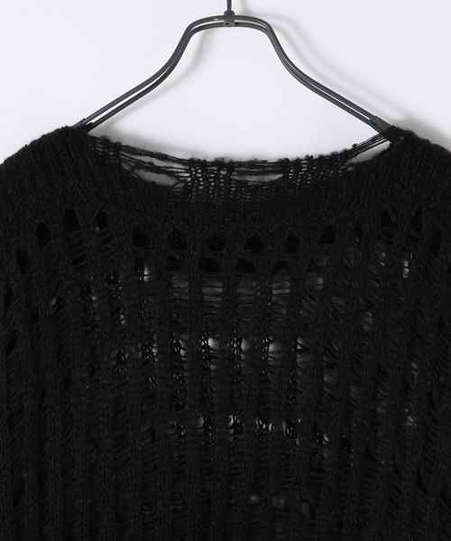 JEANASIS（ジーナシス）の「ノットMIXキリカエメッシュプルオーバー/600239（ニット/セーター・レディース・ブラック/オフホワイト/ライトベージュ・FREE）」の9枚目の写真