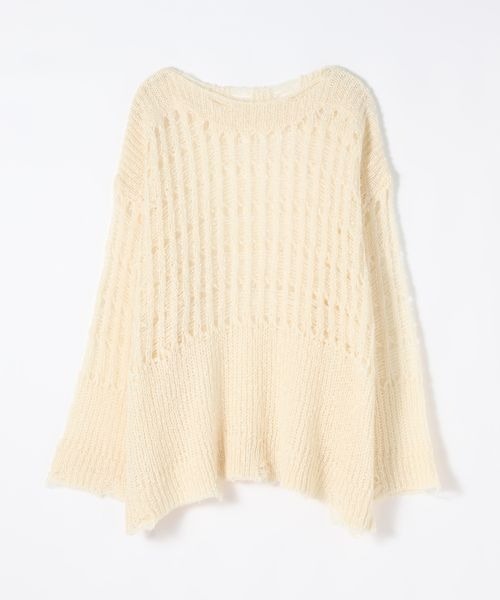 JEANASIS（ジーナシス）の「ノットMIXキリカエメッシュプルオーバー/600239（ニット/セーター・レディース・ブラック/オフホワイト/ライトベージュ・FREE）」の17枚目の写真