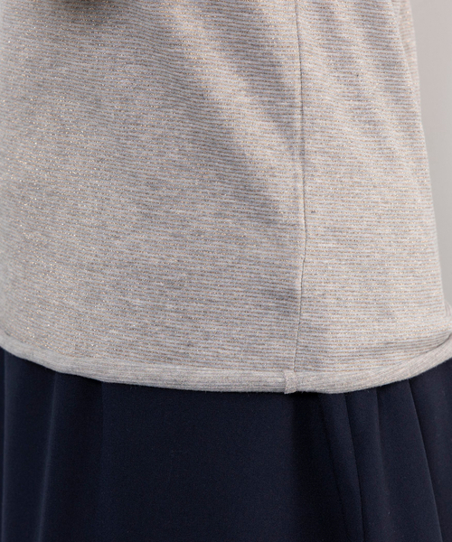 NARACAMICIE】ラメチュールタートルプルオーバー（Tシャツ/カットソー