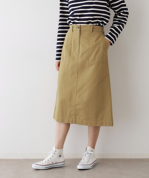 Dessin(デッサン)の「【洗える】ベイカーポケットワークスカート(スカート・レディース・ベージュ/カーキ・01/02/03)」の12枚目の写真